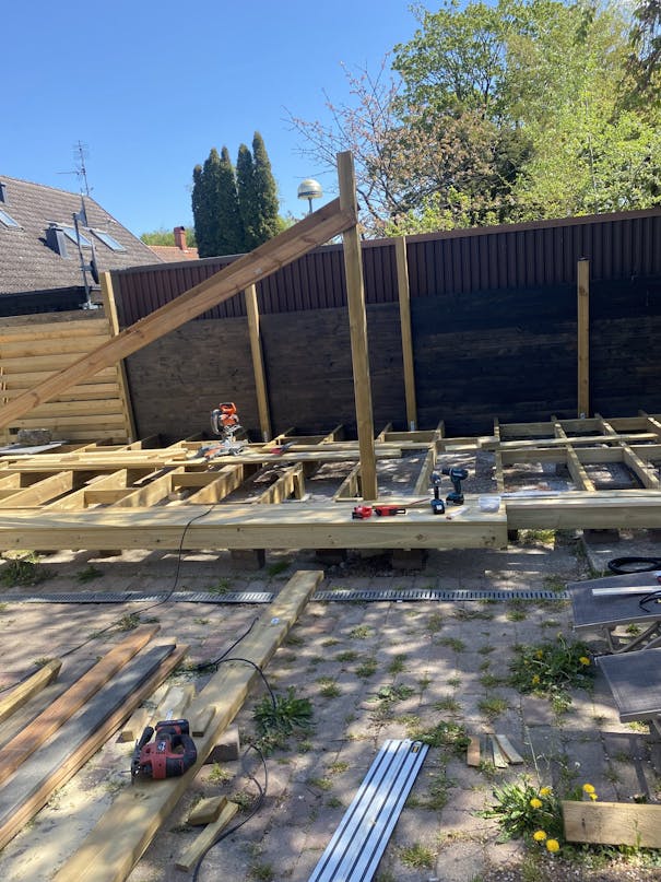 Overdækket træterrasse Overdækket træterrasse